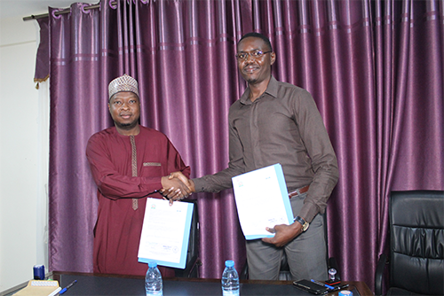 Mr Caleb Yangkoulo, CRID's Head of Administration (right) and Mr. Aboubakary Abdourahman, TL's Deputy Director General (left)
