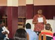 Prof Charles Wondji presenting a spatial repellent during a stakeholder engagement meeting