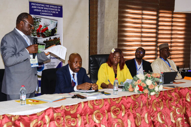 Prof Flobert Njiokou, CRID's Deputy Executive Director, giving his opening remarks